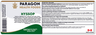 Hyssop Capsule | 120 Vegetarian Capsules