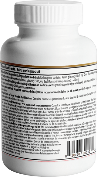Panax Ginseng Capsule | 120 Vegetarian Capsules