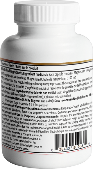 Magnesium Citrate Capsule | 120 Vegetarian Capsules
